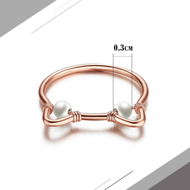 18K玫瑰金珍珠戒指 女 猫咪女戒 可爱百搭