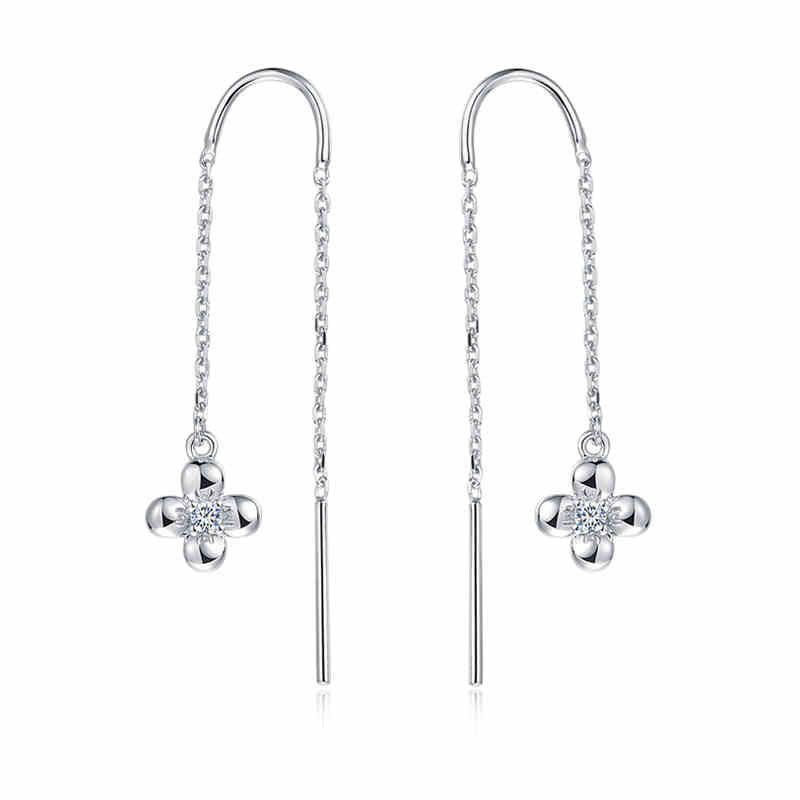 18K金钻石耳钉-耳钉耳坠耳饰-落英