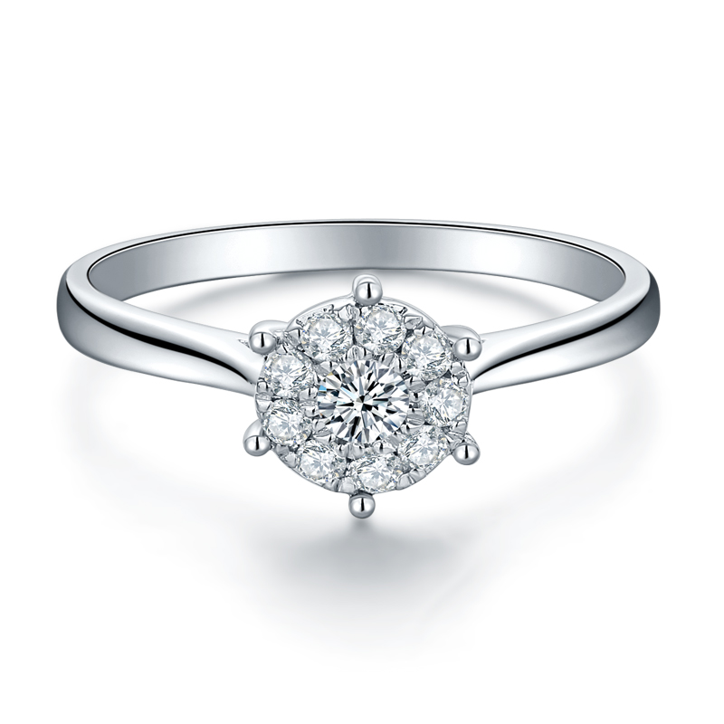 1克拉情侣钻戒定制18K白金铂金结婚求婚钻石戒指男女婚戒对戒