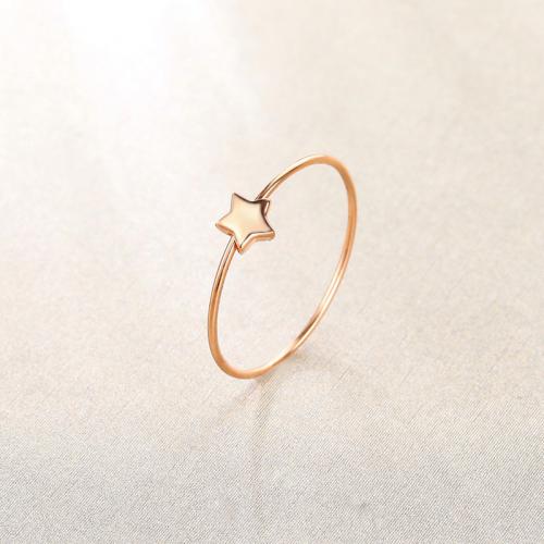 星星方块 彩金戒指女款玫瑰金18k金女戒