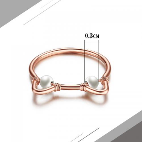 18K玫瑰金珍珠戒指 女 猫咪女戒 可爱百搭