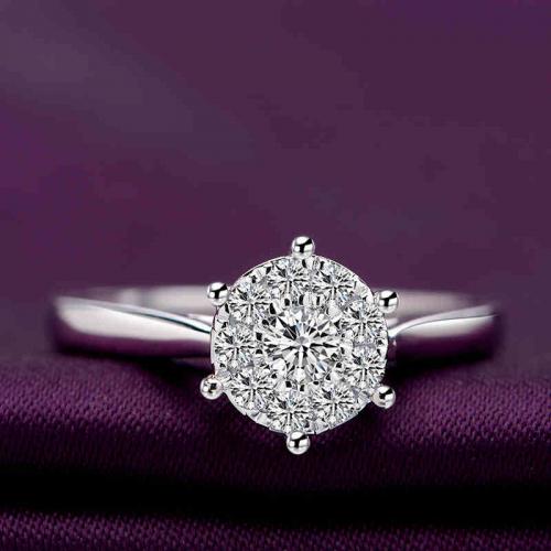 1克拉情侣钻戒定制18K白金铂金结婚求婚钻石戒指男女婚戒对戒