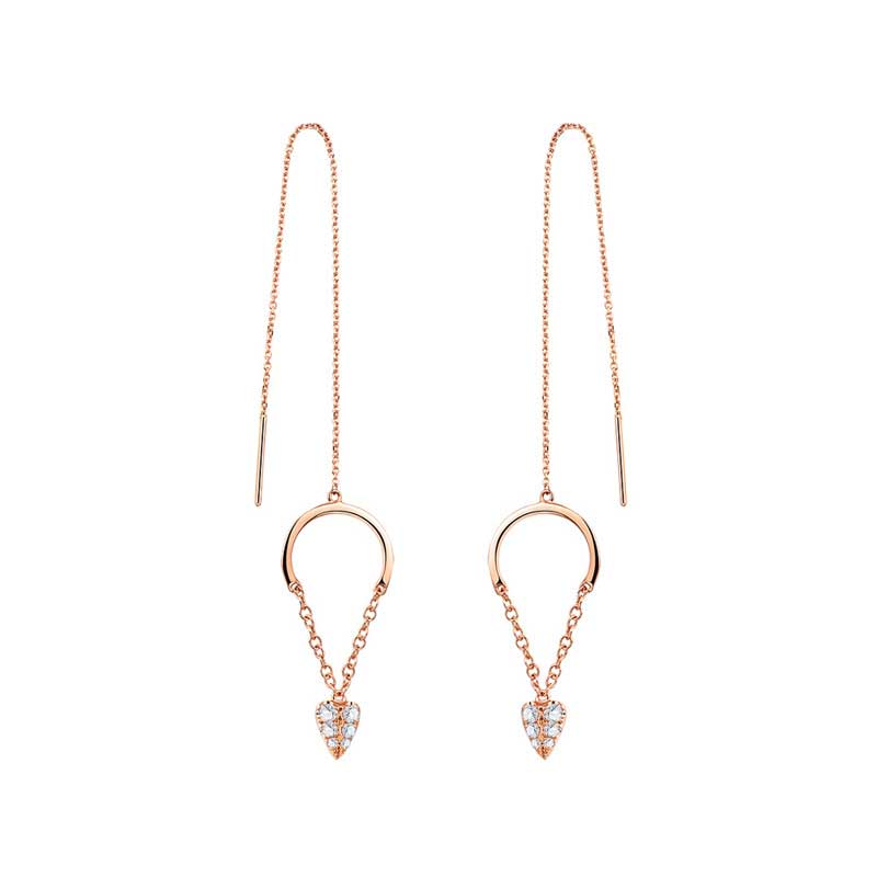 18K金钻石耳钉-恬淡-耳环女款耳钉耳坠 专柜正品