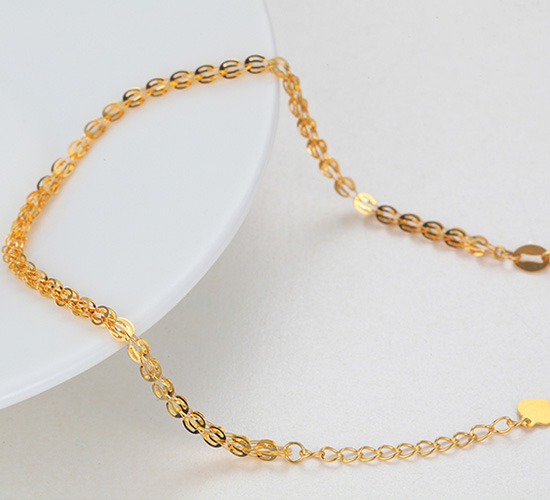 18k金手链黄金手链正品au750经典凤尾链手镯首饰彩金手链