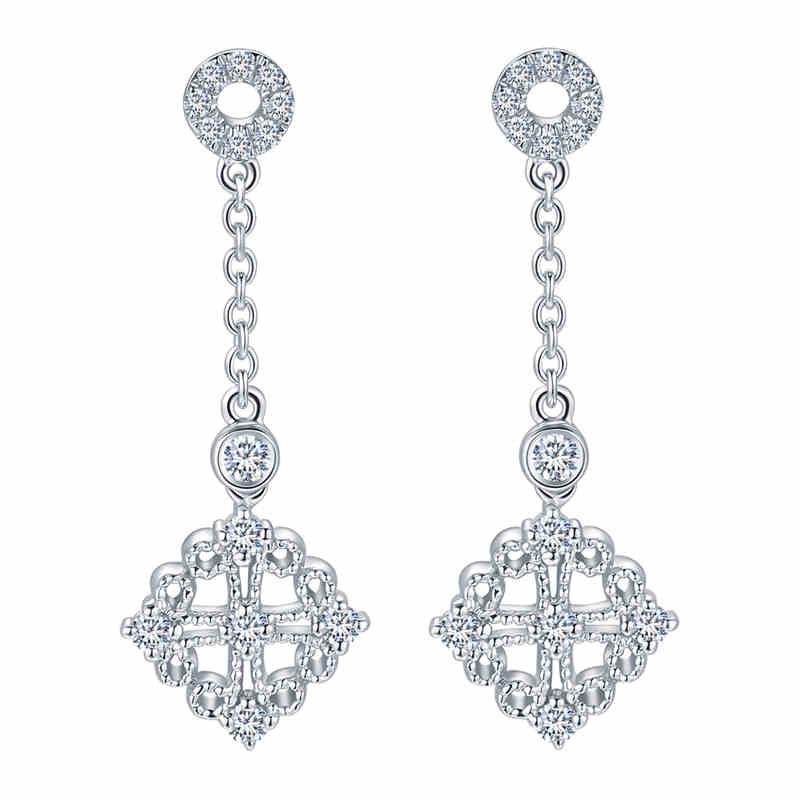 18K金钻石耳钉-花圃-耳环女款耳钉耳坠