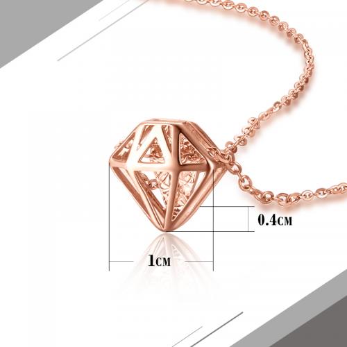 德西尔珠宝 镂空宝石 18K金项链玫瑰金吊坠彩金锁骨链女