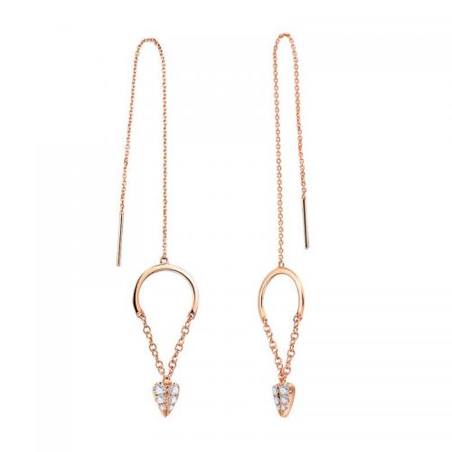 18K金钻石耳钉-恬淡-耳环女款耳钉耳坠 专柜正品