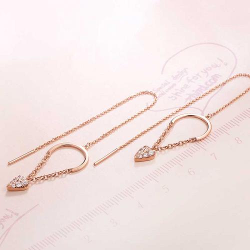 18K金钻石耳钉-恬淡-耳环女款耳钉耳坠 专柜正品