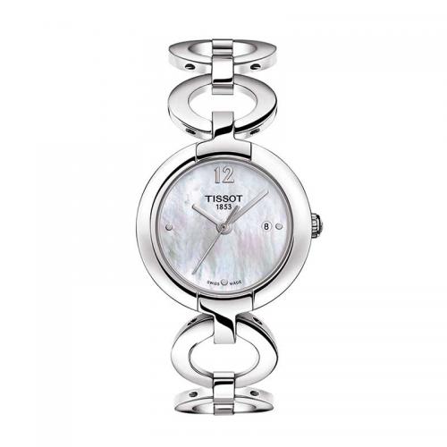 天梭(TISSOT)瑞士手表 粉彩系列石英表瑞士时尚钢带手表女T084.210.11.117.01