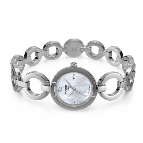 天梭(TISSOT)瑞士手表 粉彩系列石英表瑞士时尚钢带手表女T084.210.11.117.01