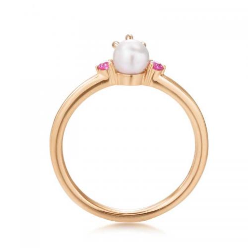 18K金红色黄金La Pelle皇冠珍珠戒指