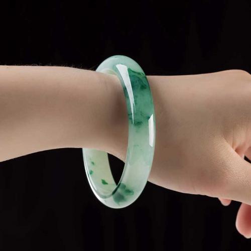 翡翠手镯冰种天然玉手镯女款缅甸珠宝玉器玉镯子a货证书