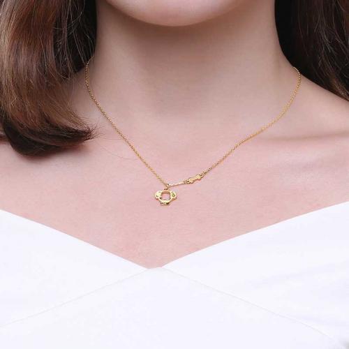 萌小汪 生肖狗黄金项链套链锁骨链足金坠链女