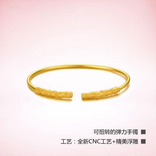 黄金手镯女足金金箍棒弹力镯子手链金箍棒系列