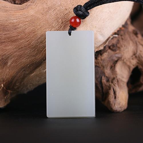 天然新疆和田玉平安无事牌吊坠男女款挂件正宗白玉佩