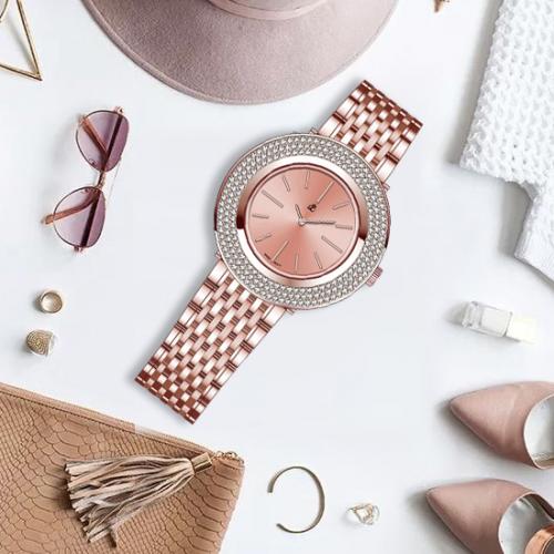 帝浪(DILANG)手表 超薄女士手表 简约石英女表进口机芯Q2