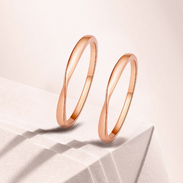 莫比乌斯环情侣戒指女日韩潮人925纯银对戒男尾戒小指素圈玫瑰金