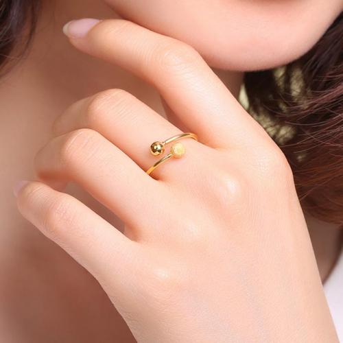 花火 黄金戒指足金女戒活口