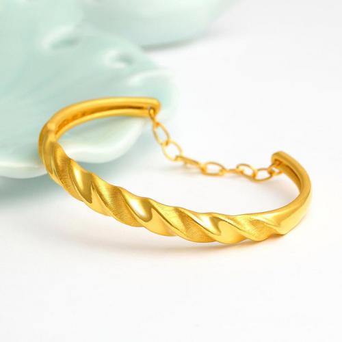 3D硬金黄金手镯足金999纯金婚嫁金镯子送妈妈礼物