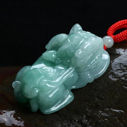 缅甸冰糯种翡翠貔貅吊坠男款天然玉石霸王貔貅A货证书
