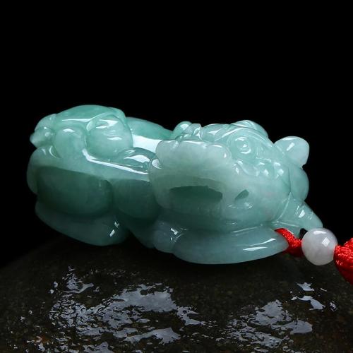 缅甸冰糯种翡翠貔貅吊坠男款天然玉石霸王貔貅A货证书