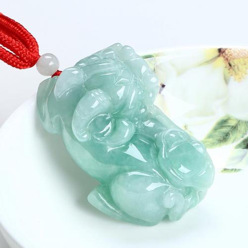 缅甸冰糯种翡翠貔貅吊坠男款天然玉石霸王貔貅A货证书