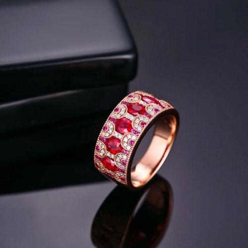 1.23克拉天然鸽血红宝石戒指 24分天然钻石 18K金彩宝