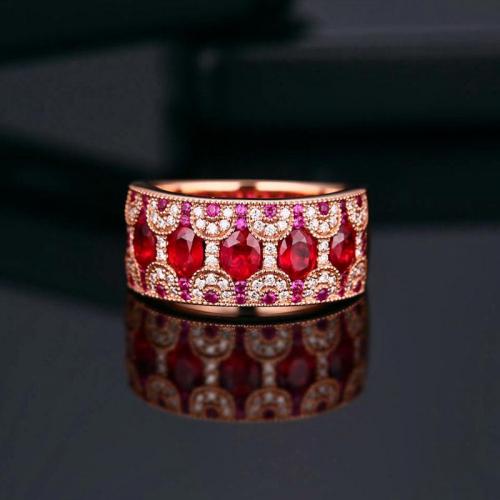 1.23克拉天然鸽血红宝石戒指 24分天然钻石 18K金彩宝