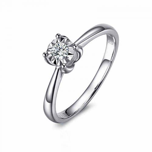 钻戒正品克拉效果18K金女钻石戒指送女友结婚求婚指环