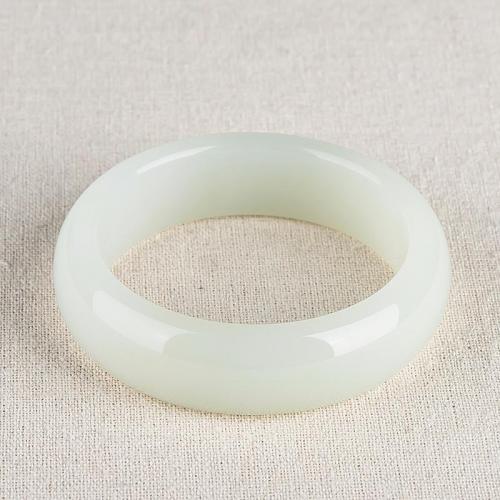 新疆和田玉手镯女天然玉石白玉手镯子带证书 羊脂级玉镯