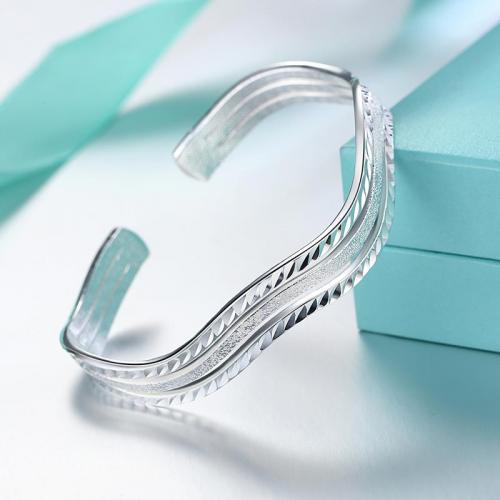 999纯银手镯女韩版简约学生森系开口镯子百搭