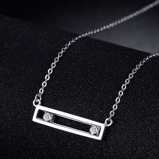 18K金钻石项链 白金彩金钻石吊坠锁骨链套链颈链