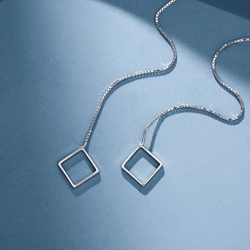 女日韩国S925银长款耳线简约潮流hiphop耳环耳饰