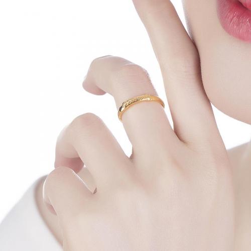 黄金戒指女小骨头足金指环可调节开口戒计价