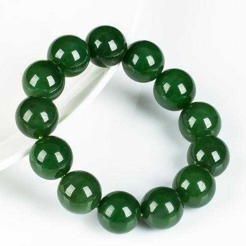 正品新疆和田玉手链 天然玉石碧玉手串16mm圆珠手链 13颗