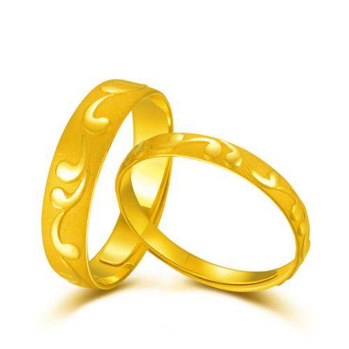黄金足金缠枝男戒女戒情侣对戒指