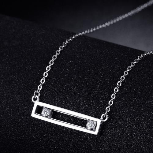 18K金钻石项链 白金彩金钻石吊坠锁骨链套链颈链