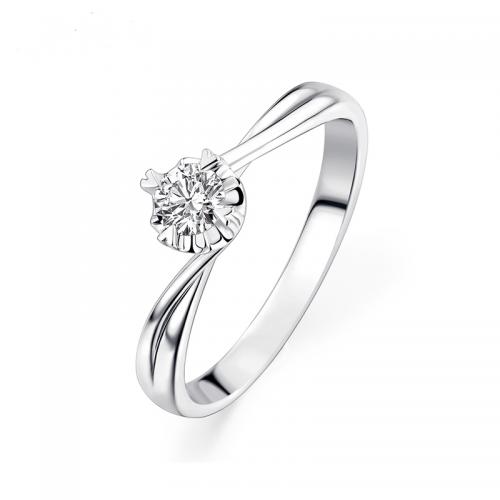 德西尔珠宝求婚钻戒携手一生结婚钻戒女款18K金钻石戒指定制