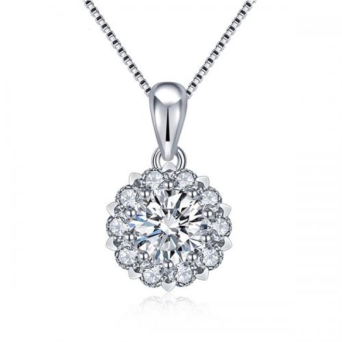 女款白18K金/铂金项链结婚克拉效果/爱之花火 20分IJ色1克拉效果