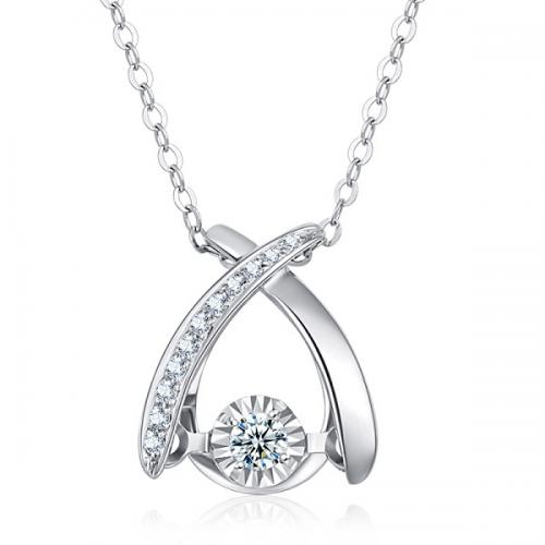 DESIRE/德西尔珠宝 18K金钻石吊坠女款单钻定制铂金项链