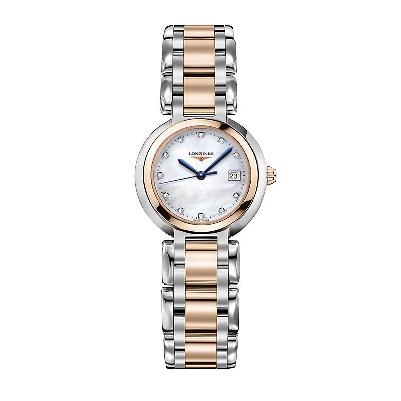 浪琴(Longines)瑞士手表 心月官方正品手表女包金镶钻石英表L8.109.5.78.6