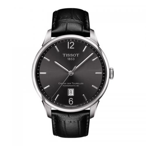 天梭(TISSOT)瑞士手表 杜鲁尔皮带男表全自动机械手表原装钢带腕表T099.407.16.447.00