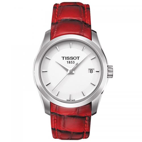 天梭(TISSOT)瑞士手表 库图石英女手表皮带女表腕表T035.210.16.011.01