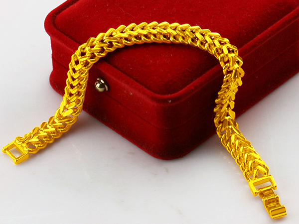 男士黄金手链马鞭款