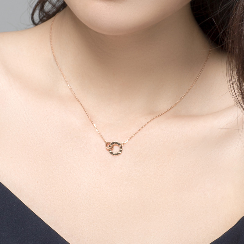 玫瑰金锁骨链