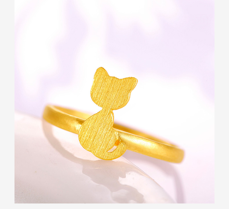 足金小猫女戒场景展示图