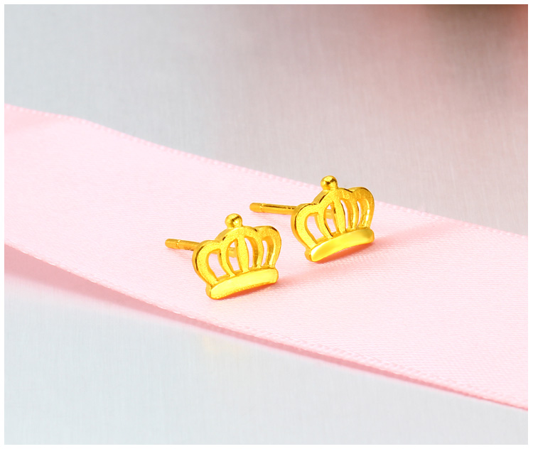 999足金黄金耳钉展示图