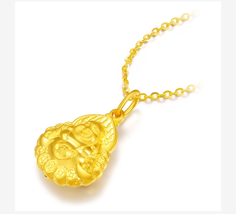 足金大肚纳福金佛吊坠女款产品细节