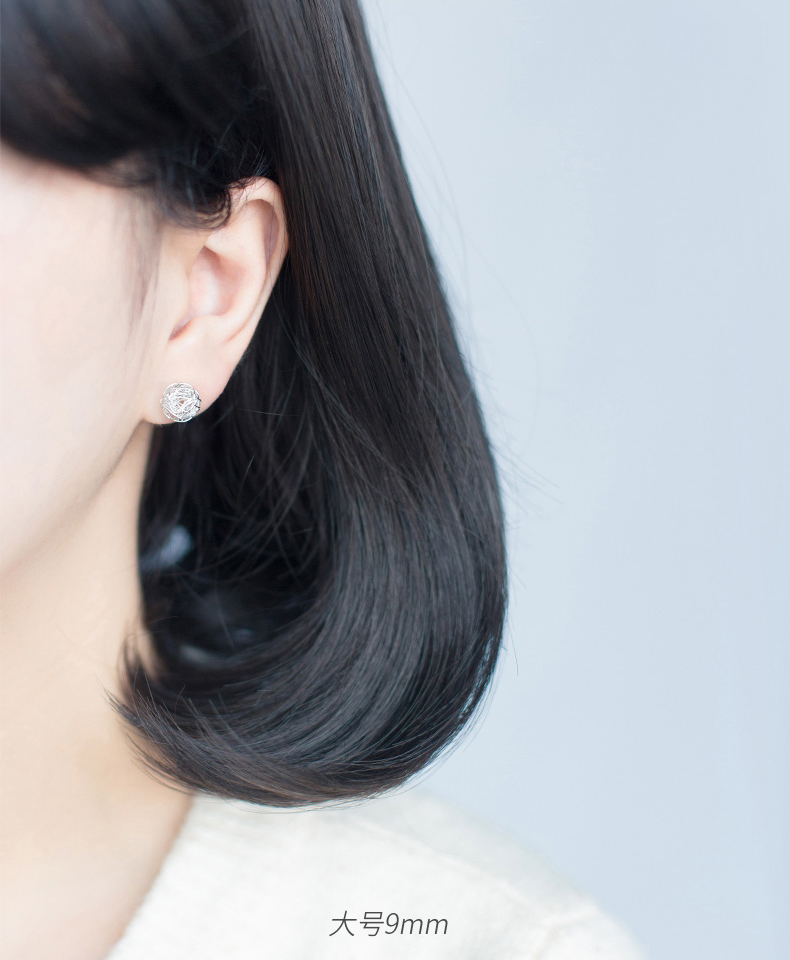 男女士绕丝小耳钉9mm