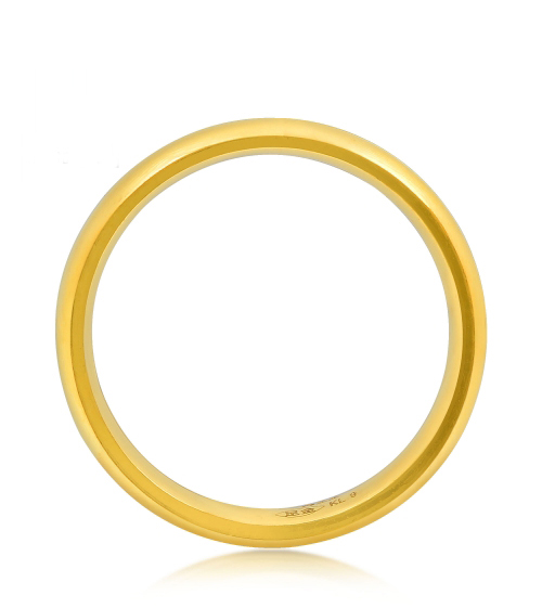 足金光面戒指细节展示